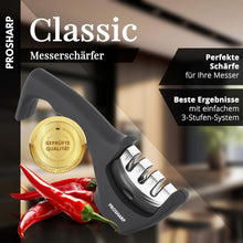 Lade das Bild in den Galerie-Viewer, ProSharp - professioneller, ausgezeichneter Messerschärfer mit 3 Stufen - Keramikstein
